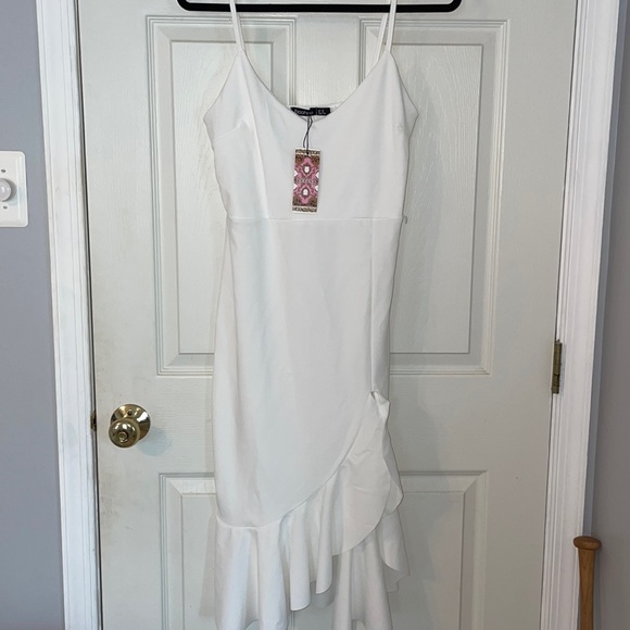 BOOHOO white midi dress; size 10; never worn with tags on - Picture 2 of 5